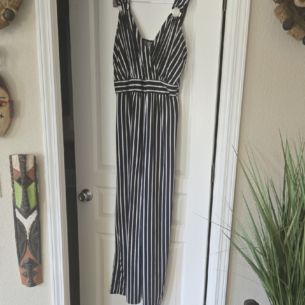 Wrapper Black and White Jumpsuit